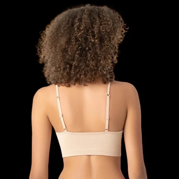 No Boundaries Tan Ribbed Bra with Adjustable Straps - Picture 4 of 5